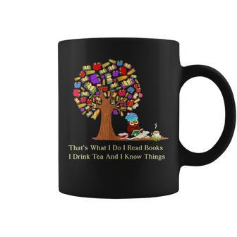 I Read Books I Drink Tea And I Know Thing Owl Lover Coffee Mug - Seseable