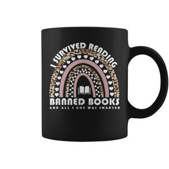 I Survived Reading Banned Books Leopard Librarian Bookworm Coffee Mug | Mazezy UK