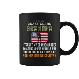 I Taught My Granddaughter To Stand Up-Coast Guard Grandpa Coffee Mug - Seseable