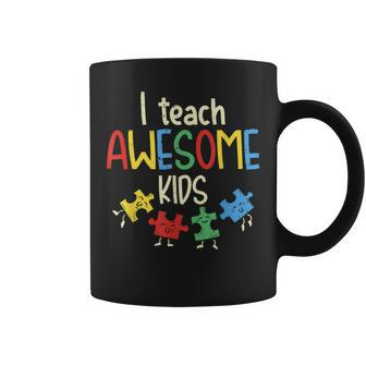 I Teach Awesome Kids Autism Special Education Teacher Coffee Mug - Seseable