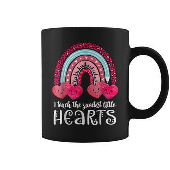 I Teach The Sweetest Hearts Rainbow Teacher Valentines Day V4 Coffee Mug - Seseable