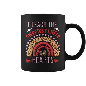 I Teach The Sweetest Hearts Rainbow Teacher Valentines Day V6 Coffee Mug - Seseable