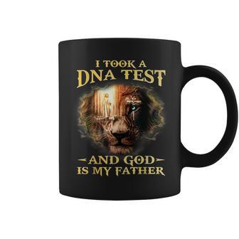 I Took A Dna Test And God Is My Father Lion Jesus Christian Coffee Mug - Seseable