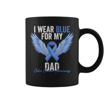 I Wear Blue For My Dad Colorectal Colon Cancer Awareness Coffee Mug | Mazezy