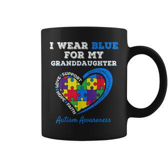 I Wear Blue For My Granddaughter Autism Grandma Grandpa Coffee Mug | Mazezy