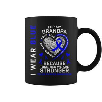 I Wear Blue For My Grandpa Colon Cancer Awareness Graphic Coffee Mug - Seseable