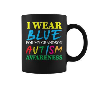 I Wear Blue For My Grandson Autism Awareness Day Coffee Mug - Seseable