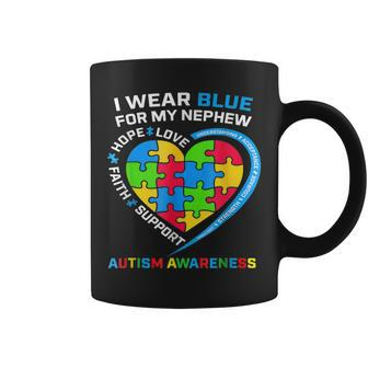 I Wear Blue For My Nephew Autism Awareness Month Uncle Aunt Coffee Mug | Mazezy