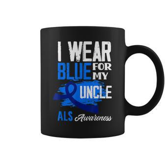 I Wear Blue For My Uncle Support Als Awareness Coffee Mug | Mazezy CA