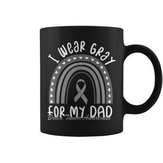 I Wear Gray For My Dad Brain Cancer Brain Tumor Awareness Coffee Mug | Mazezy