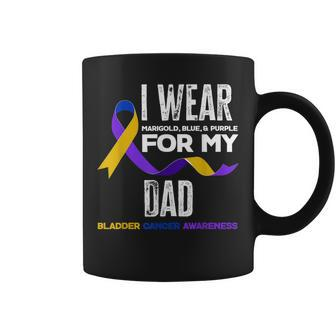 I Wear Marigold Blue & Purple For My Dad Bladder Cancer Coffee Mug | Mazezy