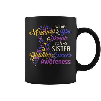 I Wear Marygold Blue Purple For My Sister Bladder Cancer Coffee Mug | Mazezy