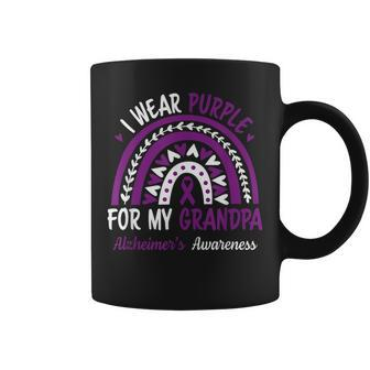 I Wear Purple For My Grandpa Rainbow Alzheimers Awareness Coffee Mug | Mazezy