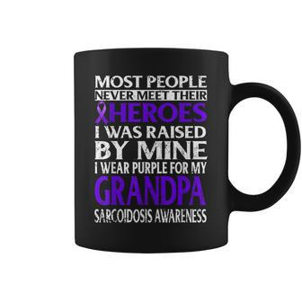 I Wear Purple For My Grandpa Sarcoidosis Awareness T Coffee Mug | Mazezy