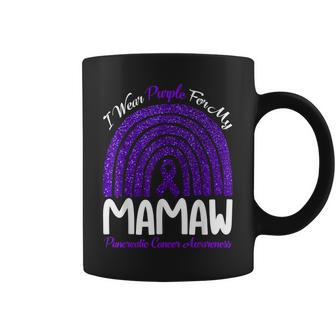 I Wear Purple For My Mamaw Pancreatic Cancer Rainbow Coffee Mug | Mazezy