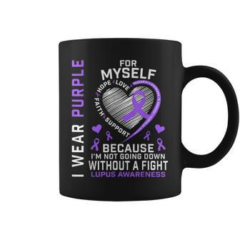 I Wear Purple For Myself Lupus Awareness Warriors Fighters Coffee Mug | Mazezy