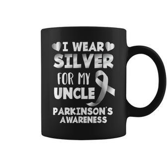 I Wear Silver For My Uncle Support Parkinsons Awareness Coffee Mug | Mazezy