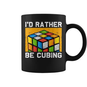 Id Rather-Be Cubing Funny Competitive Puzzle Speed Cubing Coffee Mug - Seseable