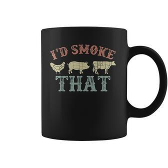 Id Smoke That Funny Grilling Party Saying Vintage Coffee Mug - Thegiftio UK