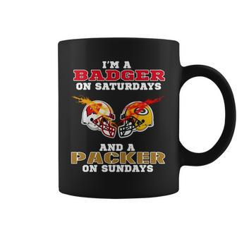 Im A Badger On Saturdays And A Packer On Sundays Coffee Mug - Thegiftio UK