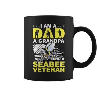 Im A Dad A Grandpa And Navy Seabee Veteran Gift Coffee Mug - Seseable
