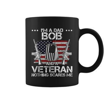 Im A Dad Bob And A Veteran Nothing Scares Me Father Day Coffee Mug - Thegiftio UK