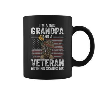 Im A Dad Grandpa And A Veteran Nothing Scares Me Funny Coffee Mug - Seseable