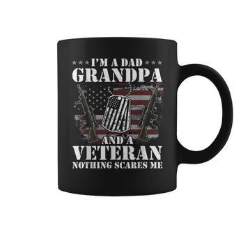 Im A Dad Grandpa And A Veteran Nothing Scares Me Vintage Coffee Mug - Seseable