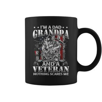 Im A Dad Grandpa And A Veteran Patriot Usa Flag Army Old Man Coffee Mug - Seseable