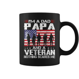 Im A Dad Papa And Veteran Fathers Day Veteran Gifts Idea Coffee Mug - Seseable