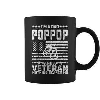 Im A Dad Poppop And A Veteran Nothing Scares Me Funny Gifts Gift For Mens Coffee Mug | Mazezy