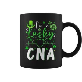 Im A Lucky Cna Nurse Shamrock Top Hat St Patricks Day Coffee Mug - Seseable