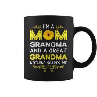 Im A Mom And Grandma Nothing Scares Me Grandma Mothers Day Coffee Mug | Mazezy