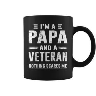 Im A Papa And Veteran Men Grandpa Funny Sayings Dad Present Coffee Mug - Seseable