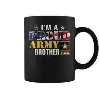 Im A Proud Army Brother American Flag Military Veteran Coffee Mug | Mazezy