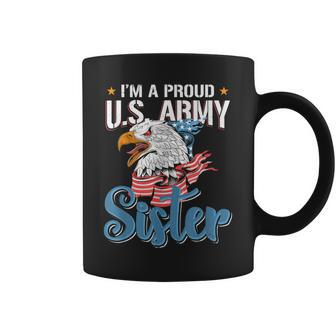 Im A Proud Army Sister American Eagle Flag Quote Coffee Mug | Mazezy
