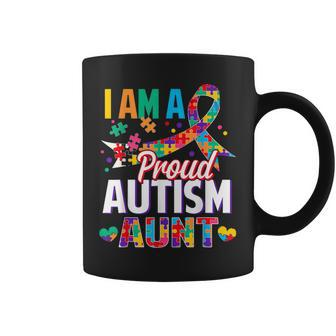 Im A Proud Autism Aunt Autism Awareness Puzzle Piece Auntie Coffee Mug | Mazezy