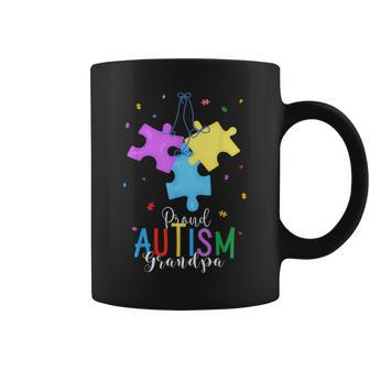 Im A Proud Autism Grandpa Autism Awareness Puzzle Ribbon Coffee Mug | Mazezy
