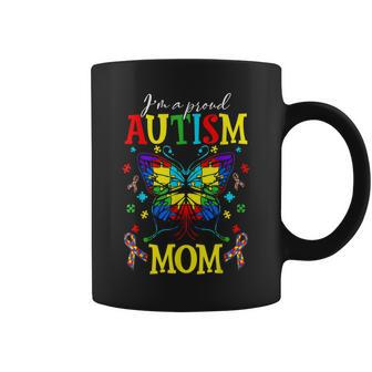 Im A Proud Autism Mom Autism Awareness Butterfly For Women Coffee Mug | Mazezy