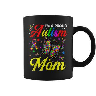 Im A Proud Autism Mom Autism Awareness Month Supporter Mama Coffee Mug | Mazezy