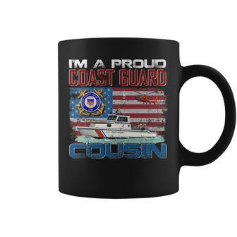 Im A Proud Coast Guard Cousin With American Flag Coffee Mug - Seseable