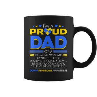 Im A Proud Dad Of A Down Syndrome Awareness Blue & Yellow Coffee Mug | Mazezy