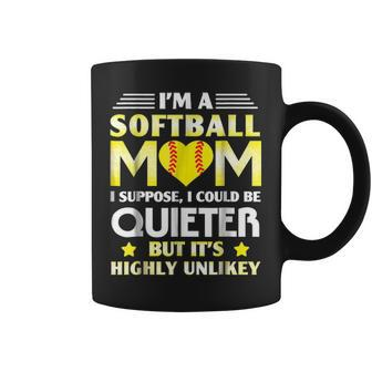 Im A Softball Mom I Could Be Quieter Coffee Mug - Seseable