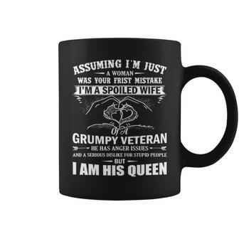 Im A Spoiled Wife Of A Grumpy Veteran Matching Family Gift Coffee Mug - Seseable