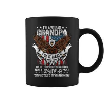 Im A Veteran Grandpa Proud Military Patriot Us Army Flag Coffee Mug - Seseable