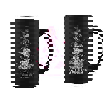 Im A Warrior Princess Sugar Skull Breast Cancer Awareness Coffee Mug | Seseable CA