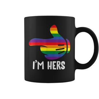 Im Hers Rainbow Lesbian Couple Funny Lgbt Pride Matching Coffee Mug - Thegiftio UK