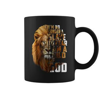 Im No Longer A Slave To Fear I Am A Child Of God Lion Coffee Mug - Seseable