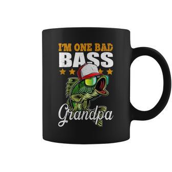 Im One Bad Bass Grandpa Bass Fishing Fathers Day Gift Gift For Mens Coffee Mug | Mazezy