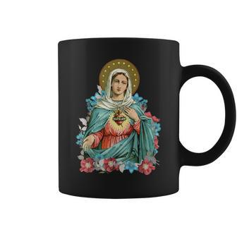 Immaculate Heart Of Mary Our Blessed Mother Catholic Vintage T Coffee Mug | Mazezy